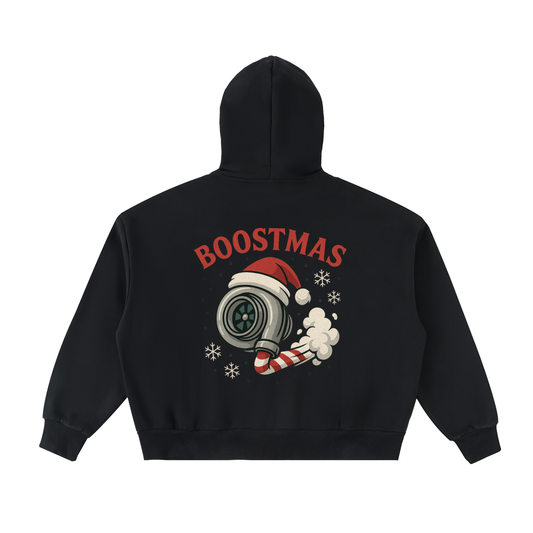 Boostmas Fleeced Full-Zip Boxy Hoodie